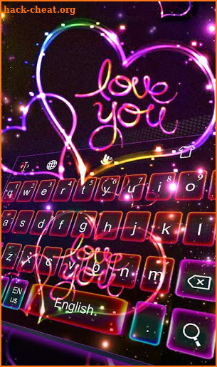 Love Sparkling Heart Keyboard Theme screenshot