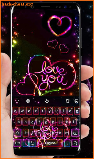 Love Sparkling Heart Keyboard Theme screenshot