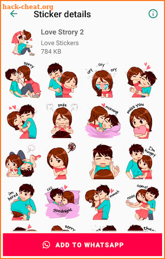 Love Story Stickers for WhatsApp - WAStickerApps screenshot