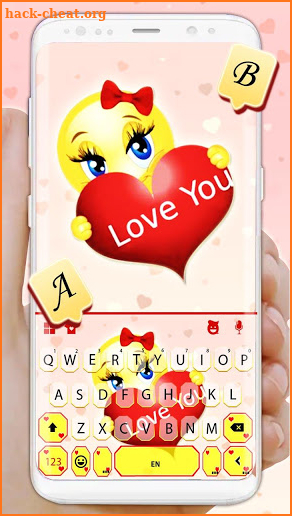 Love You Emoji Keyboard Theme screenshot