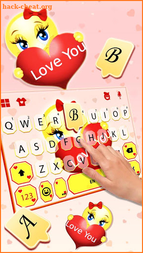 Love You Emoji Keyboard Theme screenshot