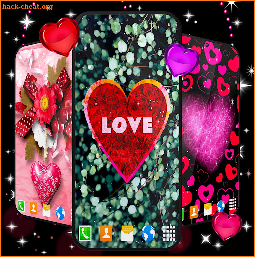 Love You Live Wallpaper ❤️ Purple Hearts Themes screenshot
