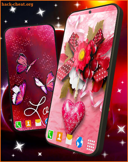 Love You Live Wallpaper ❤️ Purple Hearts Themes screenshot
