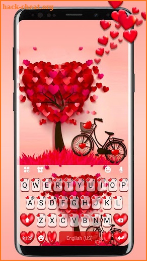 Lovely 3d Pedals Heart Keyboard Theme screenshot