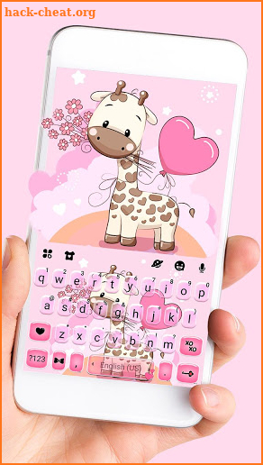 Lovely Baby Giraffe Keyboard Theme screenshot