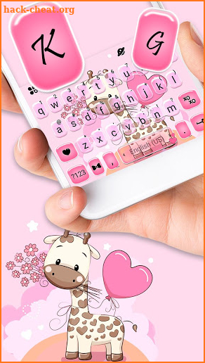 Lovely Baby Giraffe Keyboard Theme screenshot