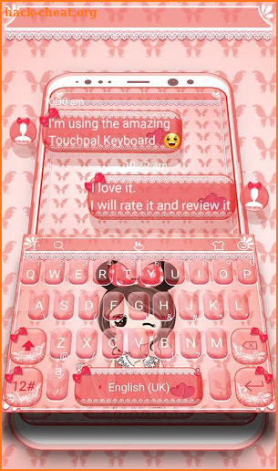 Lovely Bowknot Girl Keyboard Theme screenshot