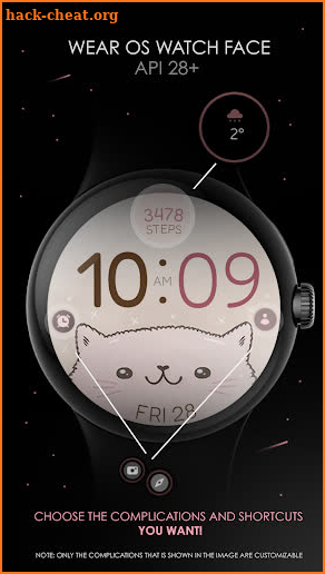 Lovely Cat digital watch face screenshot