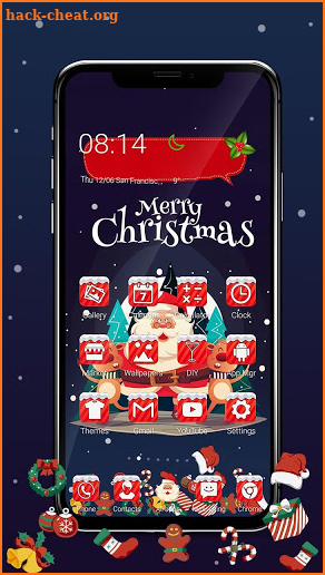 Lovely Christmas Santa Gravity Theme screenshot