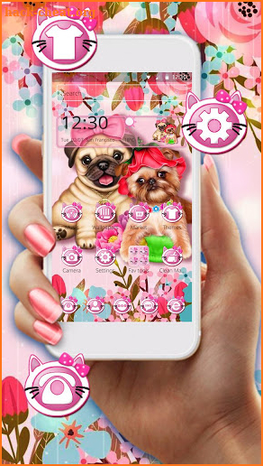Lovely Couple Puppy Theme screenshot