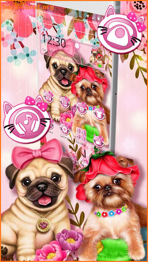 Lovely Couple Puppy Theme screenshot