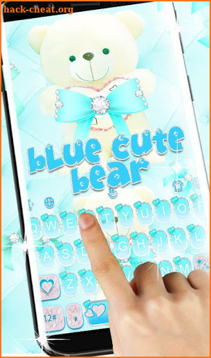 Lovely Cute Blue Bear Keyboard Theme screenshot