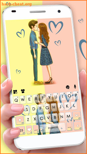 Lovely Cute Couple Keyboard Theme screenshot