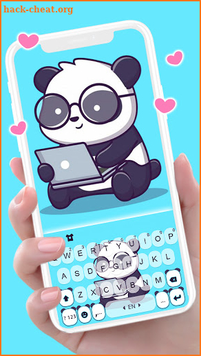 Lovely Cute Panda Keyboard Background screenshot