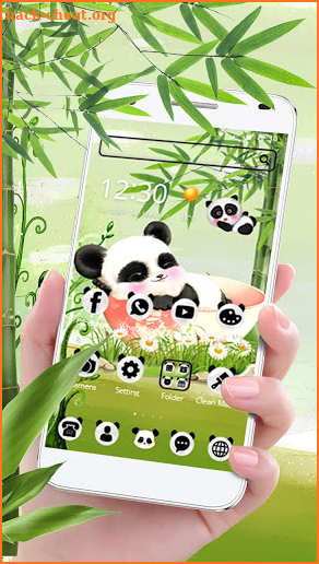 Lovely Cute Shy Kawaii Panda Theme screenshot