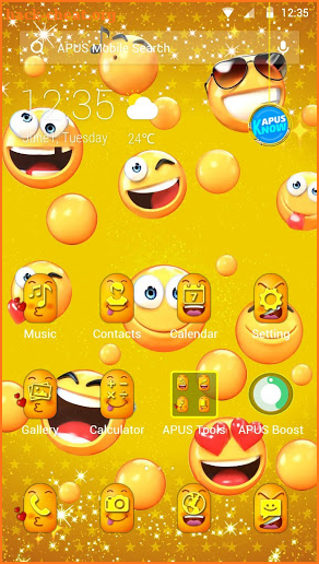 Lovely Emoji APUS Launcher theme screenshot