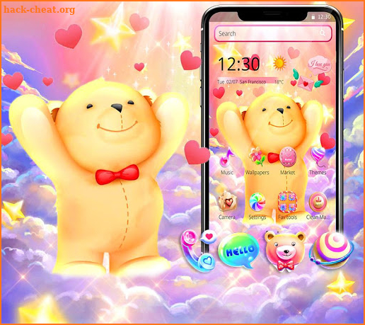 Lovely Heart Teddy Bear Theme screenshot