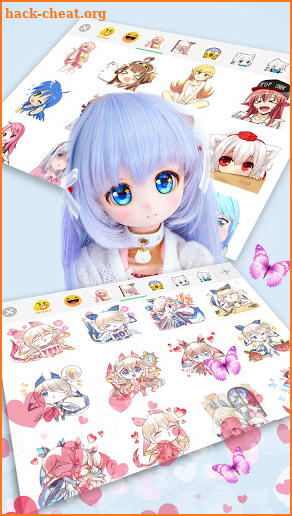 Lovely Pastel Doll Keyboard Background screenshot