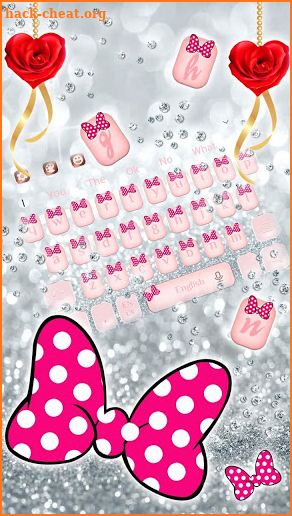 Lovely pink diamond keyboard theme screenshot