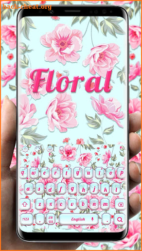 Lovely Pink Floral Flower Keyboard screenshot