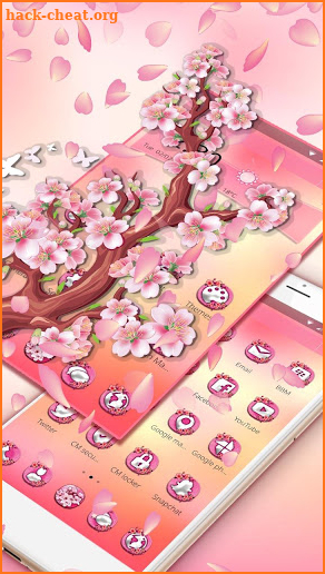 Lovely Pink Flower Tree Theme screenshot