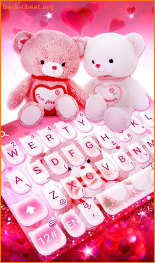 Lovely Pink Teddy Bear Keyboard Theme screenshot
