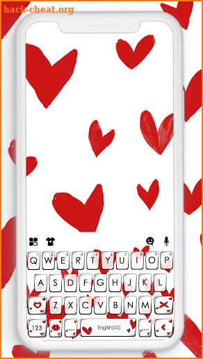 Lovely Red Hearts Keyboard Background screenshot