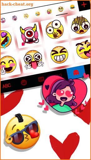 Lovely Red Hearts Keyboard Background screenshot