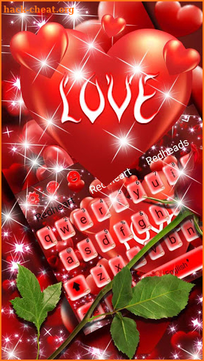 Lovely Red Rose Heart Keyboard theme screenshot