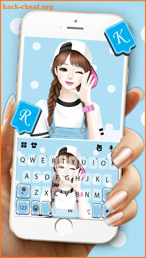 Lovely Sweet Girl Keyboard Theme screenshot