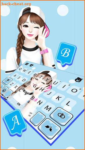 Lovely Sweet Girl Keyboard Theme screenshot