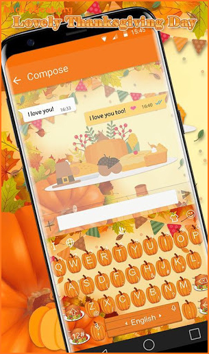 Lovely Thanksgiving Day Keyboard Theme screenshot