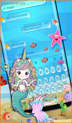 Lovely Unicorn Mermaid Keyboard Theme screenshot