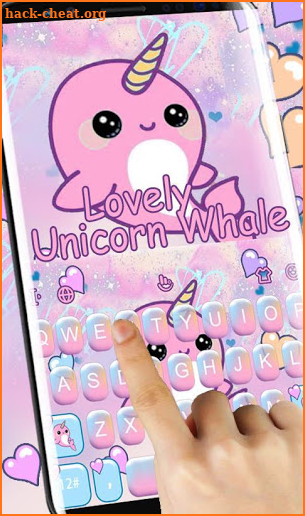 Lovely Unicorn Whale Keyboard Theme screenshot
