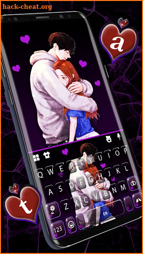 Lovers Hug Keyboard Background screenshot