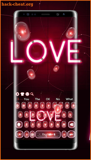 LOVEs red neon lamp keyboard theme screenshot