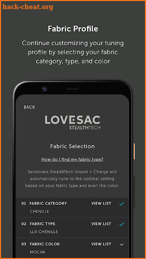 Lovesac StealthTech screenshot