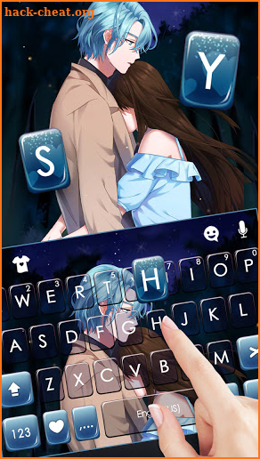 Loving Couple Keyboard Background screenshot