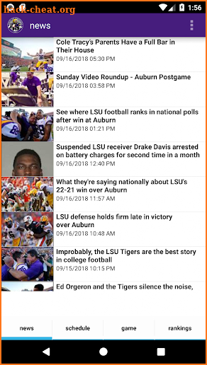 LSU Tigers Football News screenshot