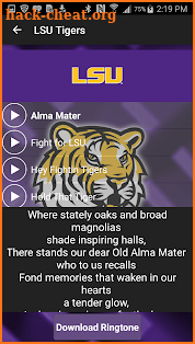 LSU Tigers Ringtone Fightsongs screenshot