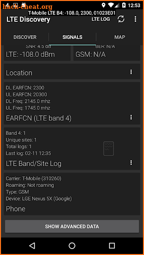 LTE Discovery screenshot