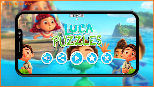 Luca and Alberto puzzle cartoon game screenshot