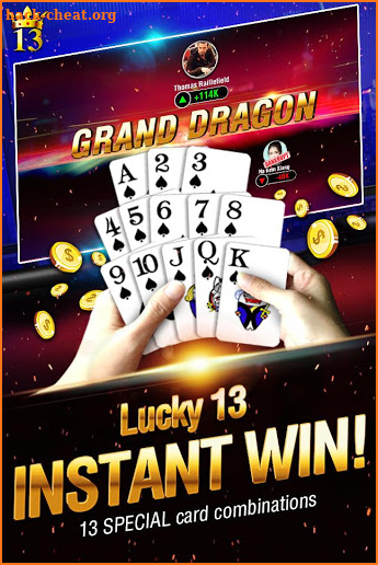 Lucky 13: 13 Card Poker Puzzle screenshot