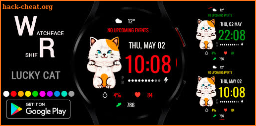 Lucky Cat Digital Watch Face screenshot