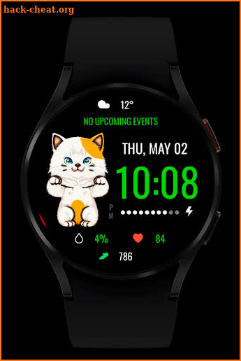 Lucky Cat Digital Watch Face screenshot