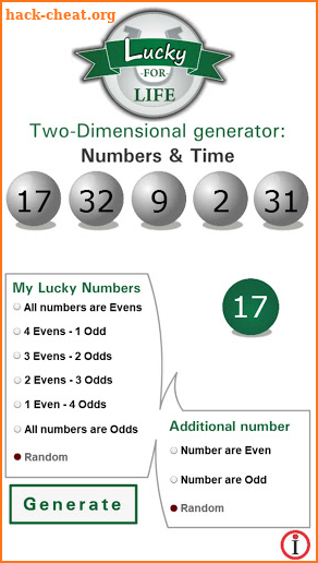Lucky for Life winning numbers screenshot