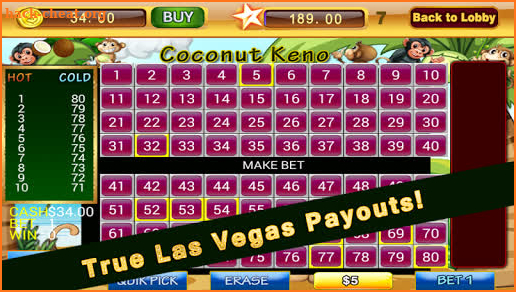 Lucky Numbers Keno Games Free screenshot