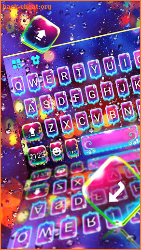 Luminous Neon Raindrops Keyboard Theme screenshot