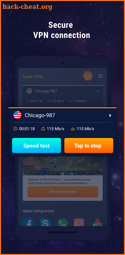 Lunar VPN free: unlimited proxy, secure connection screenshot