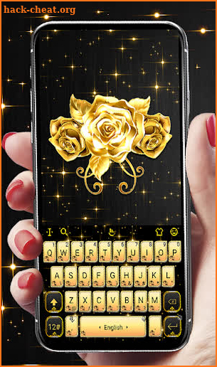 Lustrous Black Golden Rose Keyboard screenshot